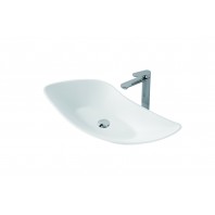 31-1/2-Inch Stone Resin Solid Surface U Shape Bathroom Sink